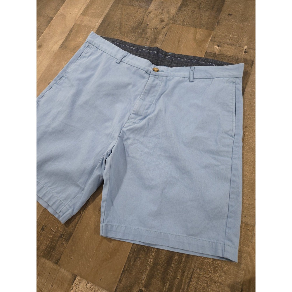 Tailorbyrd Performance Light Blue Cotton Chino Shorts Size 40 Stretch Casual
